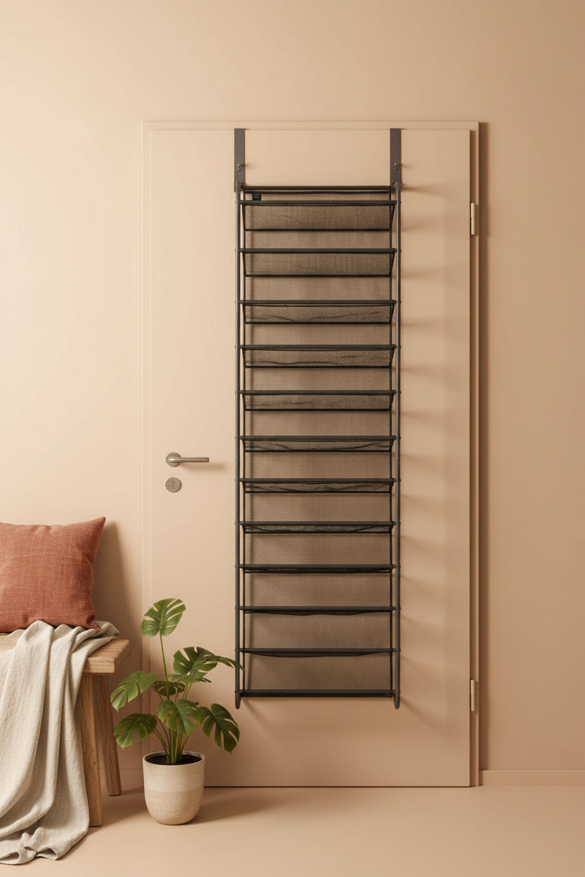 Whitmor 36 Pair Over The Door Shoe Rack Black