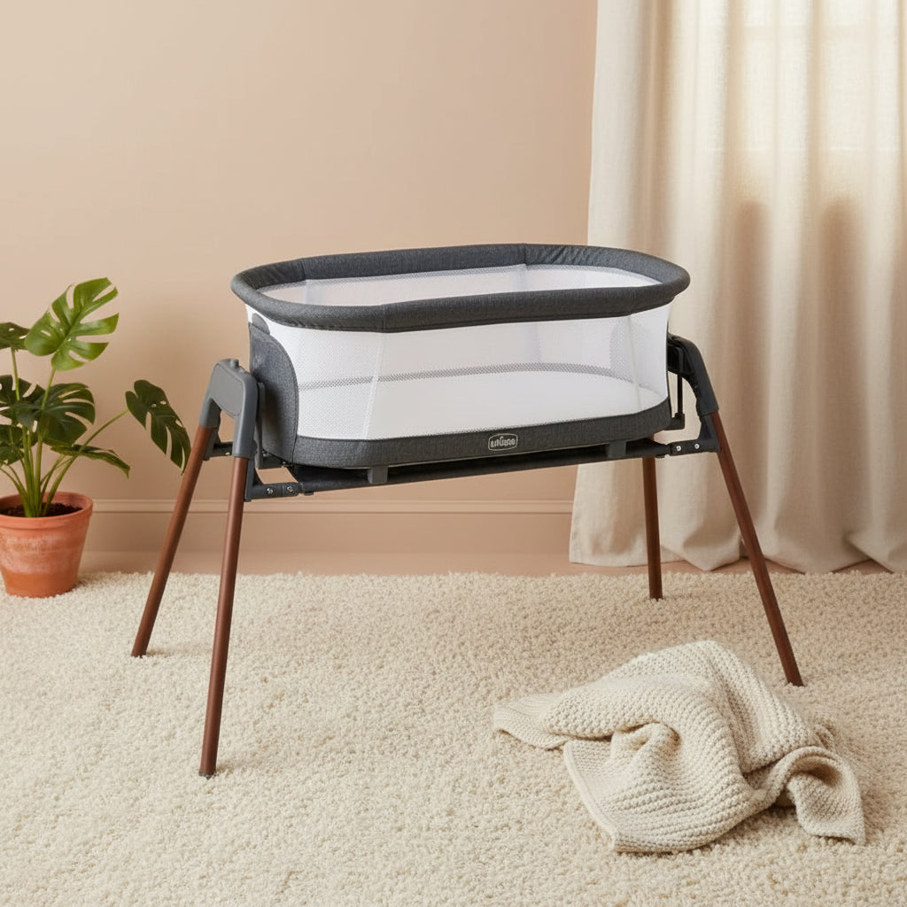 Chicco LullaGlide 3-in-1 Bassinet - Luna: Allows Baby to Rock Gently, Fitted Sheet, Metal Frame