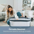 Berceau cododo 3-en-1 avec design portable, drap-housse, cadre en métal