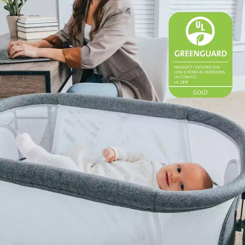 Berceau cododo 3-en-1 avec design portable, drap-housse, cadre en métal