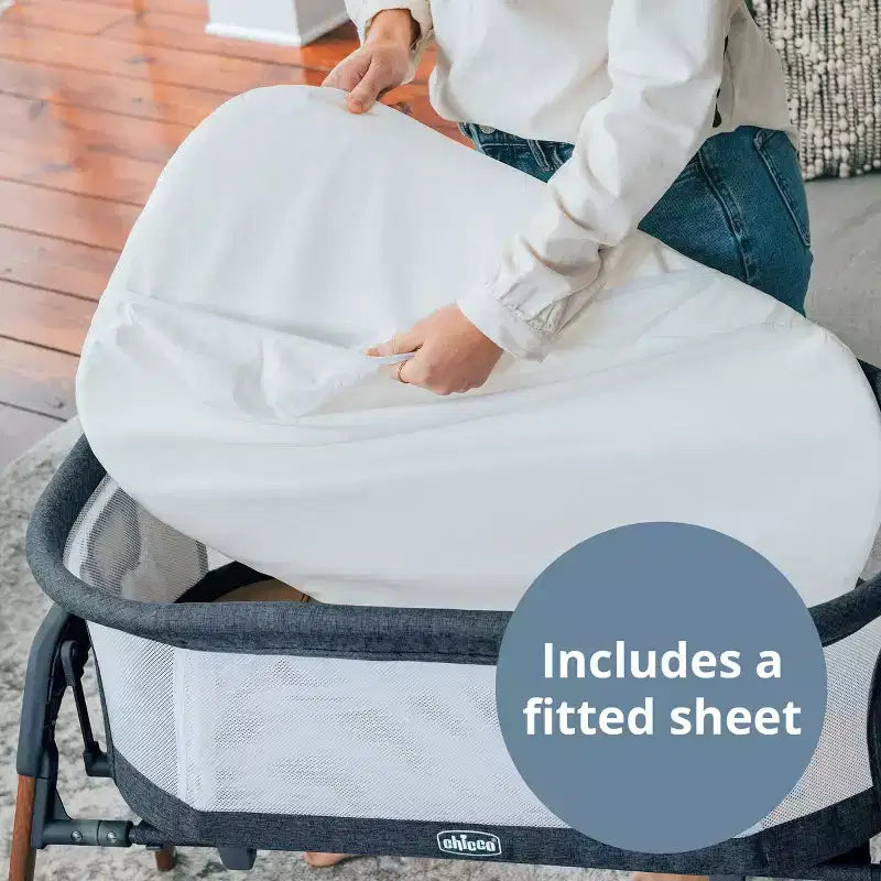 Berceau cododo 3-en-1 avec design portable, drap-housse, cadre en métal