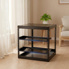 Étagère de rack de serveur 1U, 4 pièces, à ventilation en porte-à-faux 50 lb, à montage mural ou en rack avec plateau, profondeur 10 po, noir