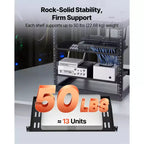 Étagère de rack de serveur 1U, 4 pièces, à ventilation en porte-à-faux 50 lb, à montage mural ou en rack avec plateau, profondeur 10 po, noir