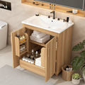 MAYEERTY 30 Bathroom Vanity with Sink Multi-functional Cabinet Doors Drawer MDF Natural