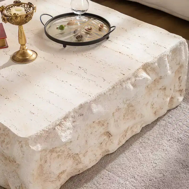Table basse carrée moderne en béton léger 35"