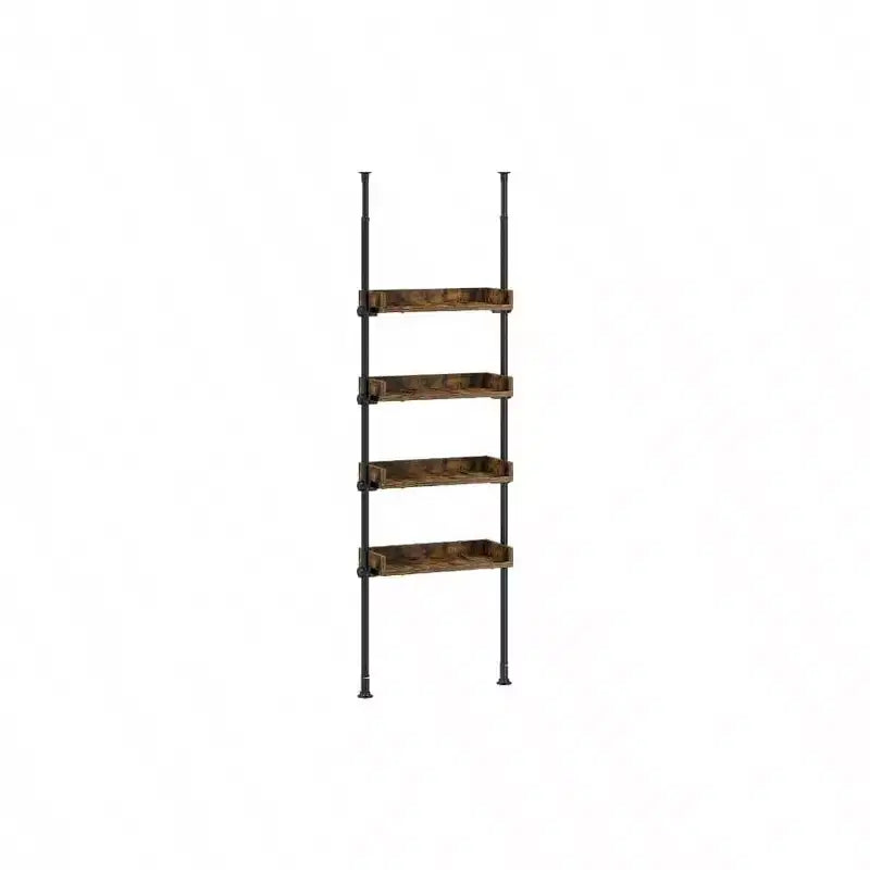 Étagère de rangement 4 niveaux pour WC avec étagères réglables