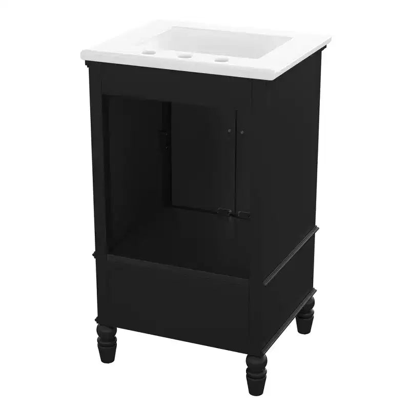 Meuble-lavabo de 20 po avec évier, 2 portes, butoir magnétique, patins réglables et tiroir