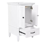 Meuble-lavabo de 20 po avec évier, 2 portes, butoir magnétique, patins réglables et tiroir