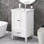 Meuble-lavabo de 20 po avec évier, 2 portes, butoir magnétique, patins réglables et tiroir
