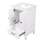 Meuble-lavabo de 20 po avec évier, 2 portes, butoir magnétique, patins réglables et tiroir