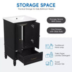 Meuble-lavabo de 20 po avec évier, 2 portes, butoir magnétique, patins réglables et tiroir