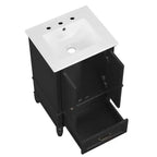 Meuble-lavabo de 20 po avec évier, 2 portes, butoir magnétique, patins réglables et tiroir
