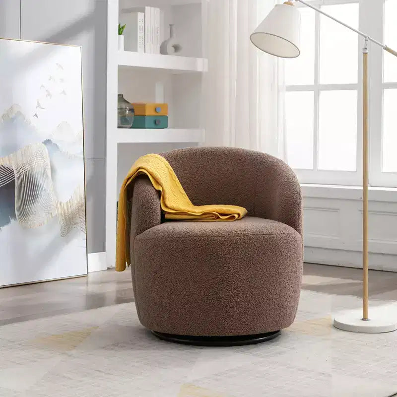 Fauteuil pivotant en tissu, fauteuil tonneau, fauteuil d'appoint