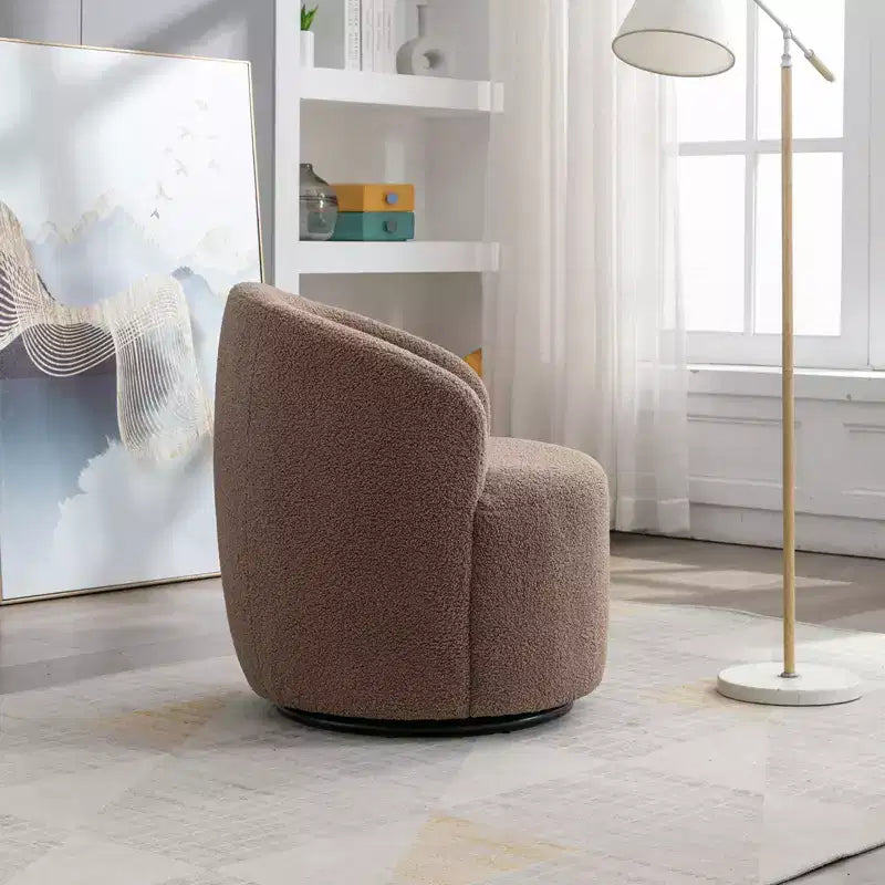 Fauteuil pivotant en tissu, fauteuil tonneau, fauteuil d'appoint