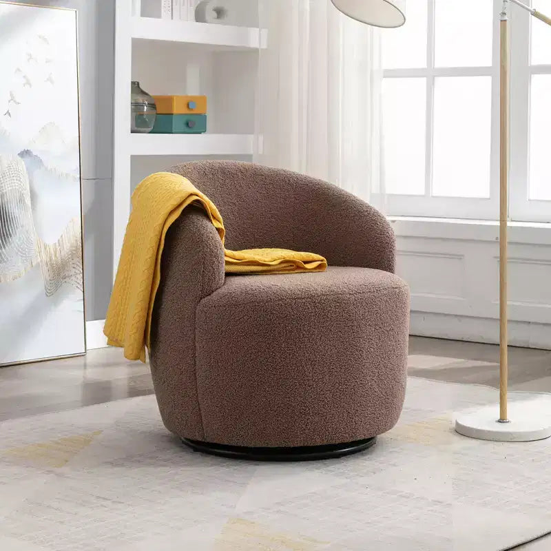 Fauteuil pivotant en tissu, fauteuil tonneau, fauteuil d'appoint