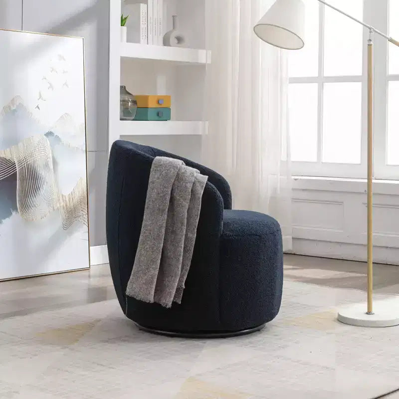 Fauteuil pivotant en tissu, fauteuil tonneau, fauteuil d'appoint