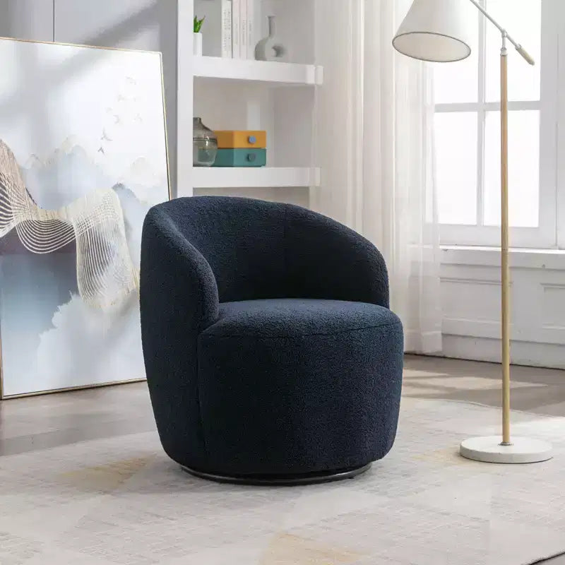 Fauteuil pivotant en tissu, fauteuil tonneau, fauteuil d'appoint