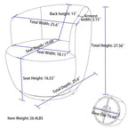 Fauteuil pivotant en tissu, fauteuil tonneau, fauteuil d'appoint