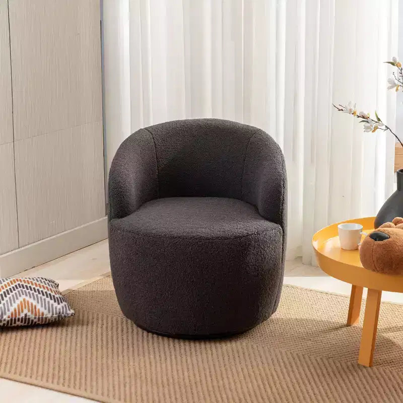 Fauteuil pivotant en tissu, fauteuil tonneau, fauteuil d'appoint