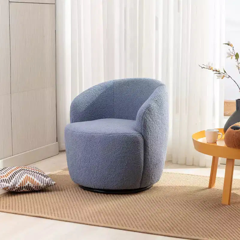 Fauteuil pivotant en tissu, fauteuil tonneau, fauteuil d'appoint
