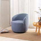 Fauteuil pivotant en tissu, fauteuil tonneau, fauteuil d'appoint