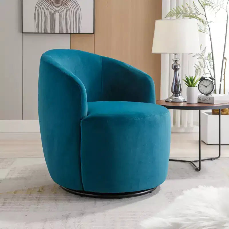 Fauteuil pivotant en tissu, fauteuil tonneau, fauteuil d'appoint
