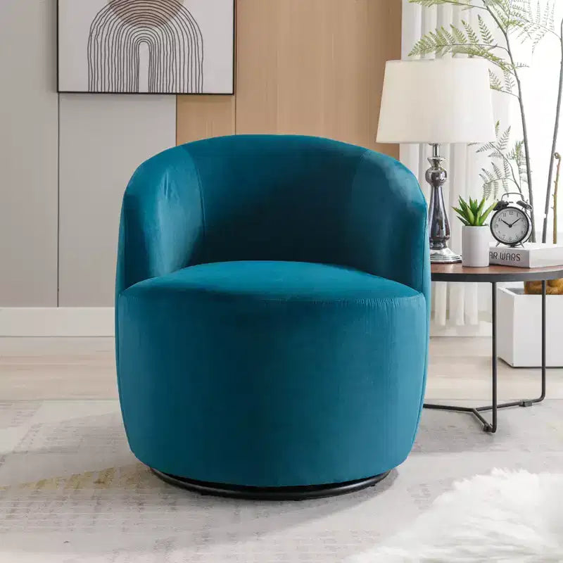 Fauteuil pivotant en tissu, fauteuil tonneau, fauteuil d'appoint