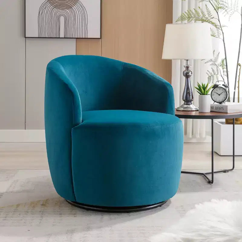 Fauteuil pivotant en tissu, fauteuil tonneau, fauteuil d'appoint