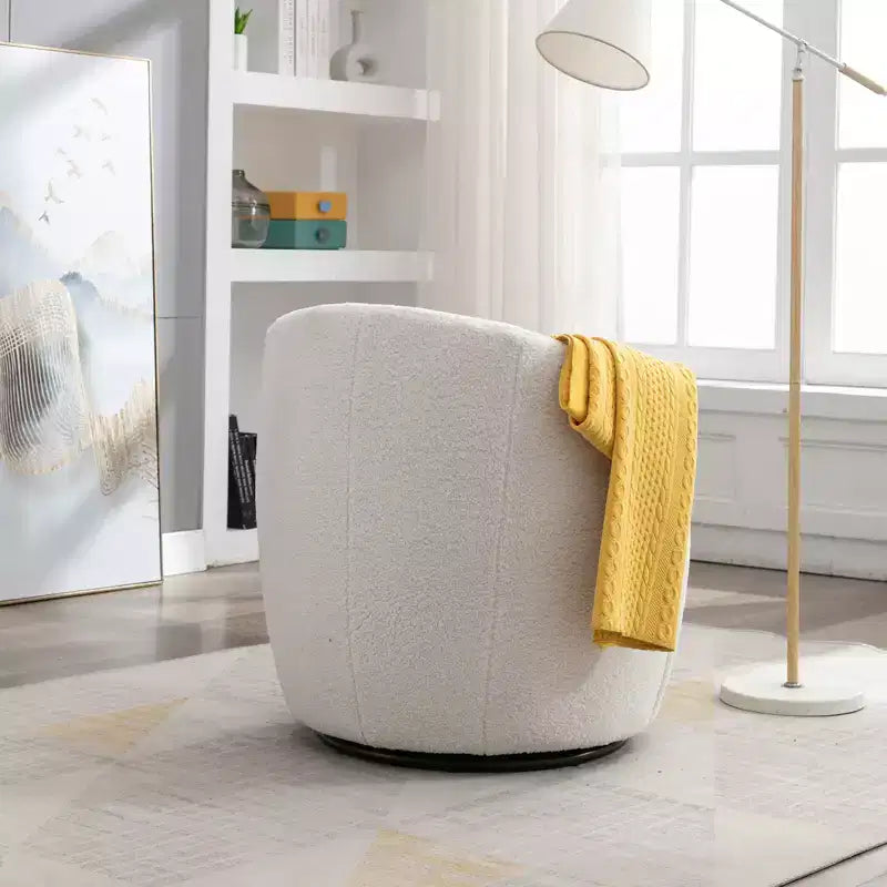 Fauteuil pivotant en tissu, fauteuil tonneau, fauteuil d'appoint