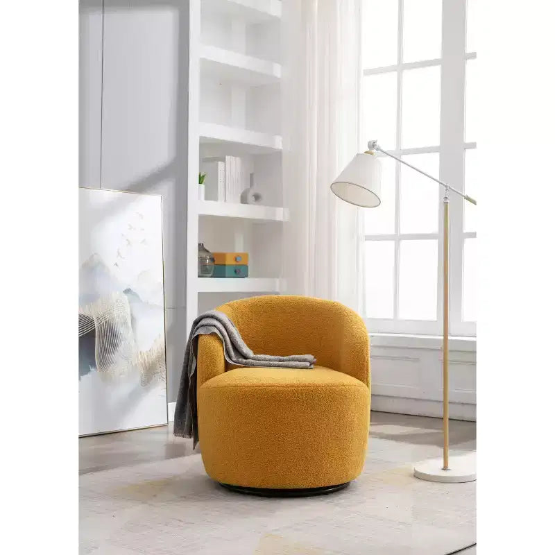 Fauteuil pivotant en tissu, fauteuil tonneau, fauteuil d'appoint