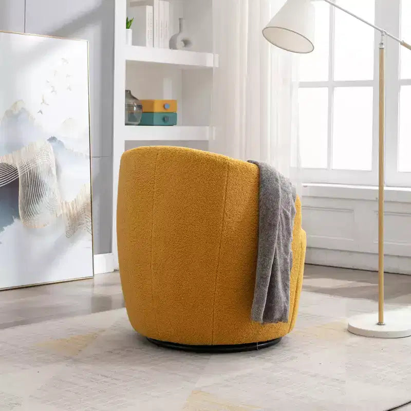 Fauteuil pivotant en tissu, fauteuil tonneau, fauteuil d'appoint