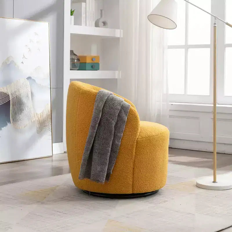 Fauteuil pivotant en tissu, fauteuil tonneau, fauteuil d'appoint