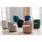 Fauteuil pivotant en tissu, fauteuil tonneau, fauteuil d'appoint