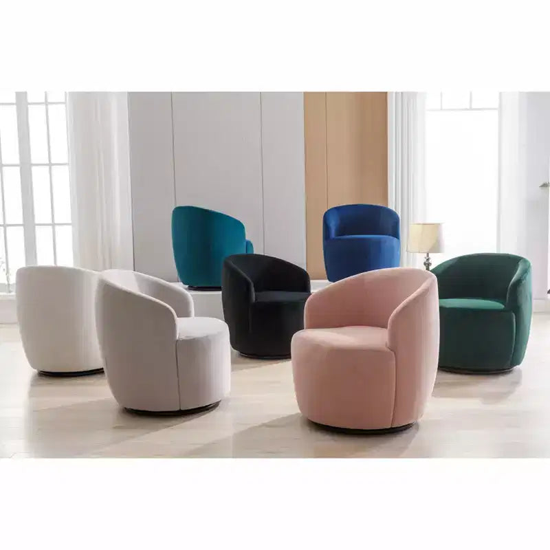 Fauteuil pivotant en tissu, fauteuil tonneau, fauteuil d'appoint