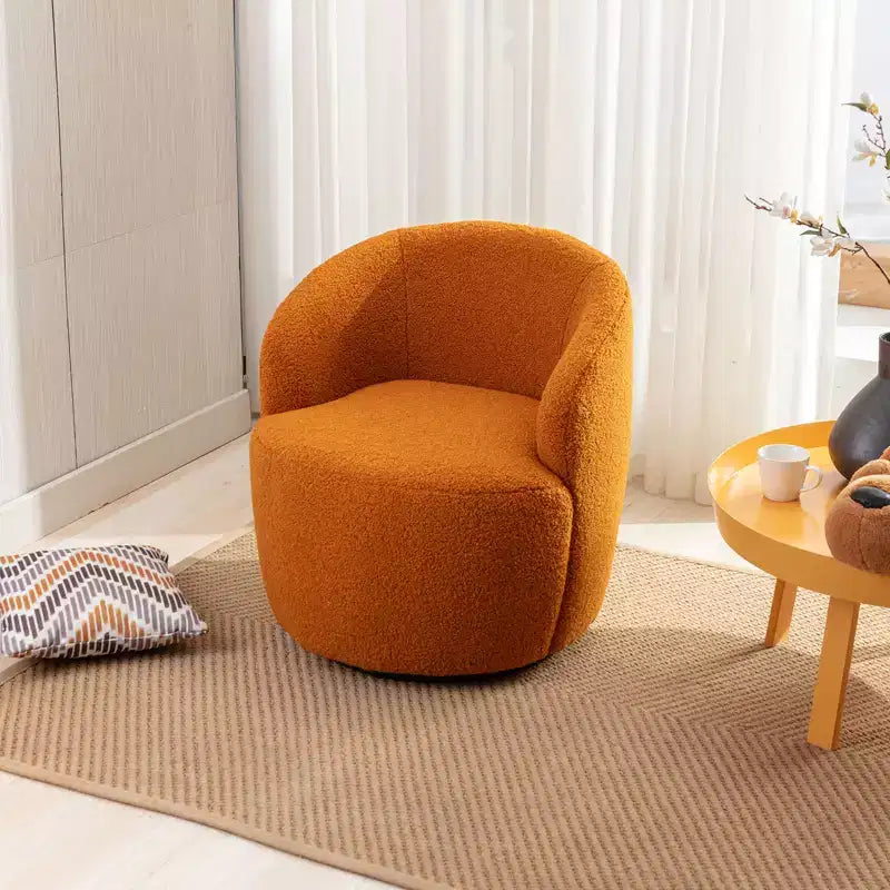 Fauteuil pivotant en tissu, fauteuil tonneau, fauteuil d'appoint