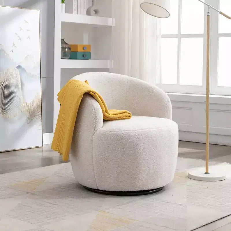 Fauteuil pivotant en tissu, fauteuil tonneau, fauteuil d'appoint