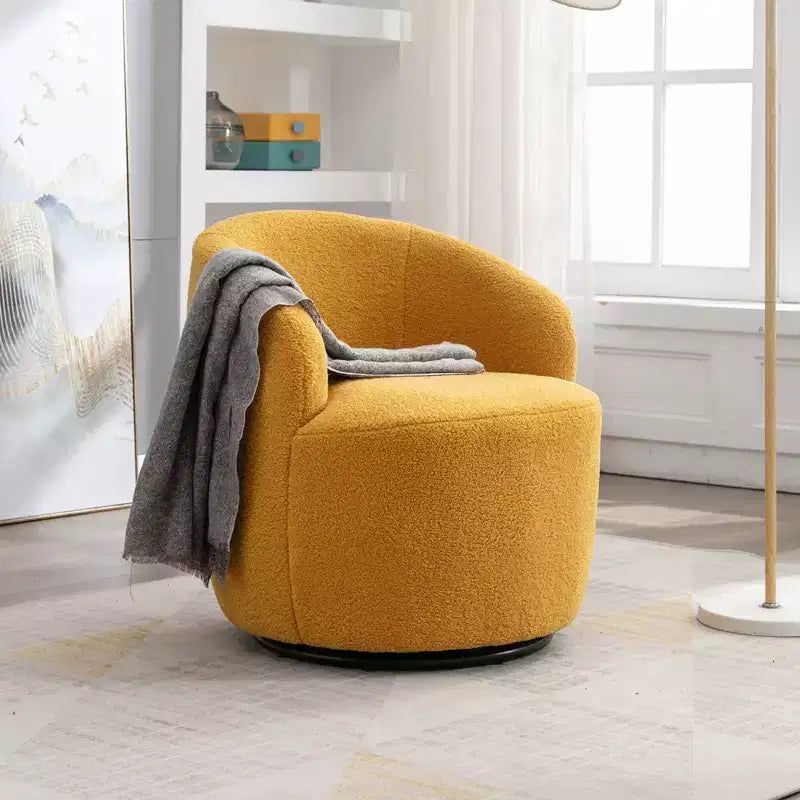 Fauteuil pivotant en tissu, fauteuil tonneau, fauteuil d'appoint