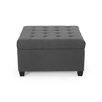 Banc Pouf de Rangement Carré de 31" avec Couvercle capitonné pour Salon et Entrée