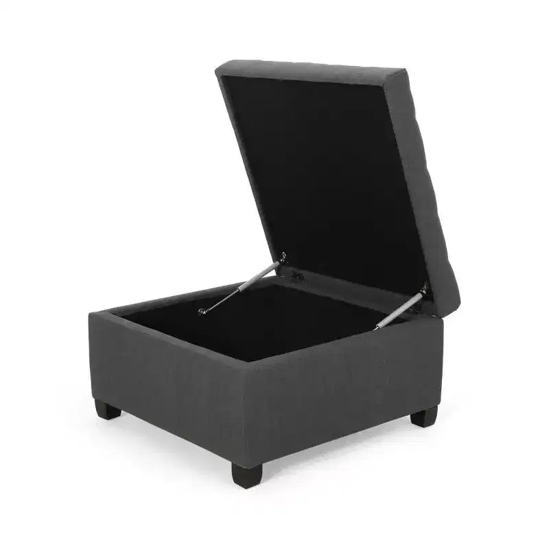 Banc Pouf de Rangement Carré de 31" avec Couvercle capitonné pour Salon et Entrée