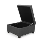 Banc Pouf de Rangement Carré de 31" avec Couvercle capitonné pour Salon et Entrée