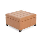 Banc Pouf de Rangement Carré de 31" avec Couvercle capitonné pour Salon et Entrée