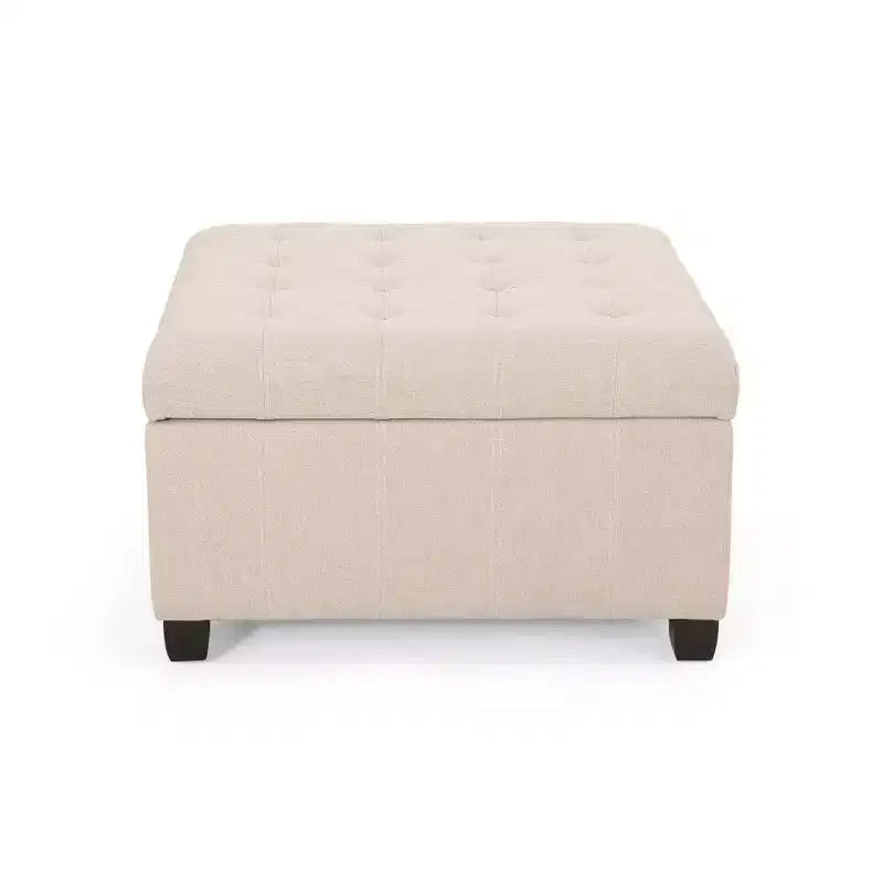 Banc Pouf de Rangement Carré de 31" avec Couvercle capitonné pour Salon et Entrée