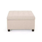 Banc Pouf de Rangement Carré de 31" avec Couvercle capitonné pour Salon et Entrée