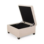 Banc Pouf de Rangement Carré de 31" avec Couvercle capitonné pour Salon et Entrée