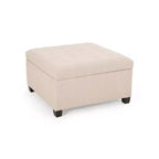 Banc Pouf de Rangement Carré de 31" avec Couvercle capitonné pour Salon et Entrée
