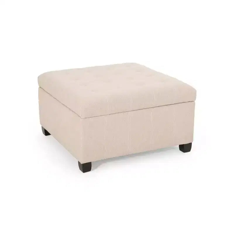 Banc Pouf de Rangement Carré de 31" avec Couvercle capitonné pour Salon et Entrée