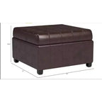 Banc Pouf de Rangement Carré de 31" avec Couvercle capitonné pour Salon et Entrée