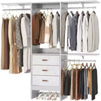 Système de rangement de placard de 1,5 mètre avec tiroirs en tissu et tringles de suspension