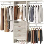 Système de rangement de placard de 1,5 mètre avec tiroirs en tissu et tringles de suspension