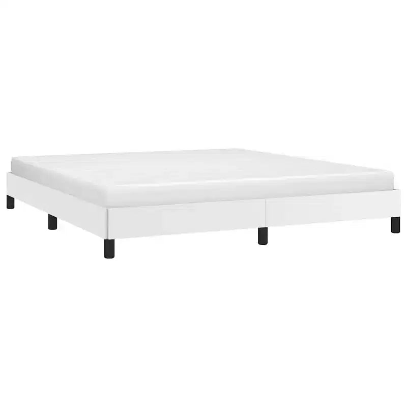 Cadre de lit King en similicuir blanc